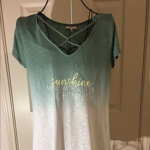 Women’s Maunces Green and White Graphic T-SHIRT